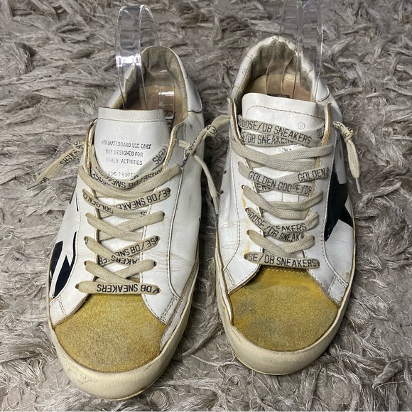 GOLDEN GOOSE LIMITED EDITION BLACK STAR SUPERSTAR SNEAKERS men size 9 - Picture 2 of 15
